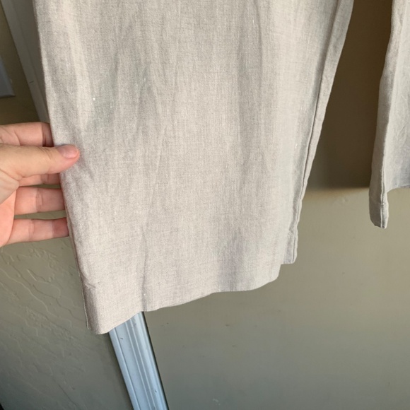 Madewell The Easy Pull On Pants Sz.L 100% Linen Wide Leg Pockets Neutral Cream - Picture 5 of 10